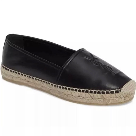 Yves Saint Laurent Shoes - YSL Yves Saint Laurent Logo Espadrille Leather
